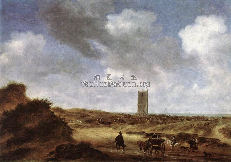 View of Egmond aan Zee - 萨洛蒙·凡·雷斯达尔